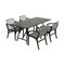 Armen Living Koala and Brighton 5 Piece Outdoor Patio Dining Set in Dark Eucalyptus Wood and Gray Rope 840254333680 - alternate 1